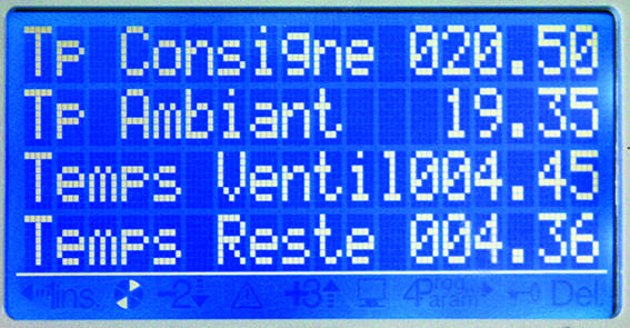 ecran de ventiperformer temperature consigne