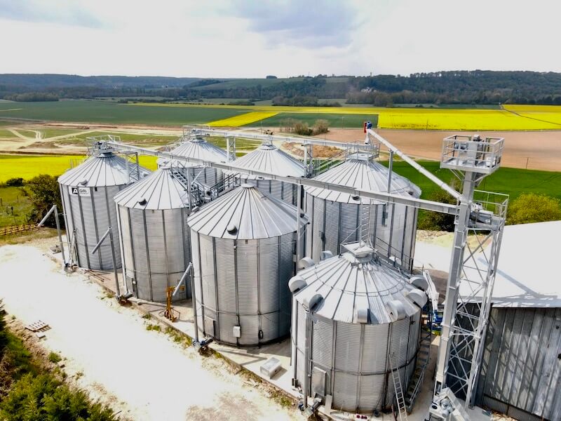 Stockage séchage manutention 6 silos agriconsult cellule sécheuse