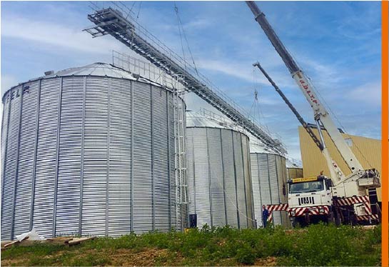 montage en cours avec grue agriconsult