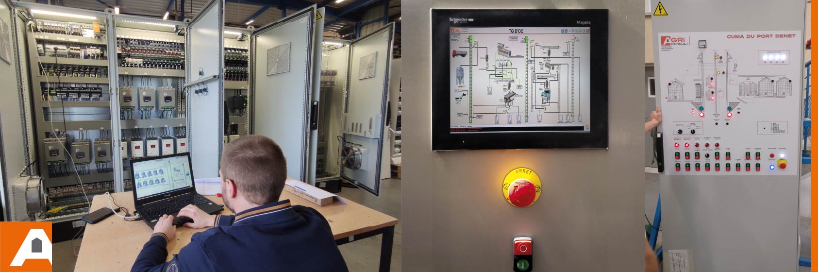 header electricite automatisme agriconsult visuel d'ecran de supervision et automate de gestion