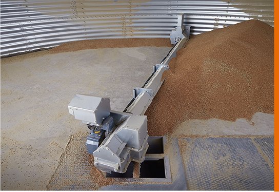 le convoyeur racleur pour vider les silos à grains