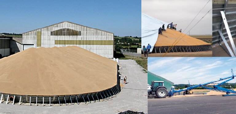 stockage temporaire de grain rempli