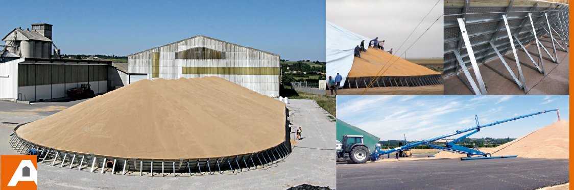 stockage temporaire de grain rempli