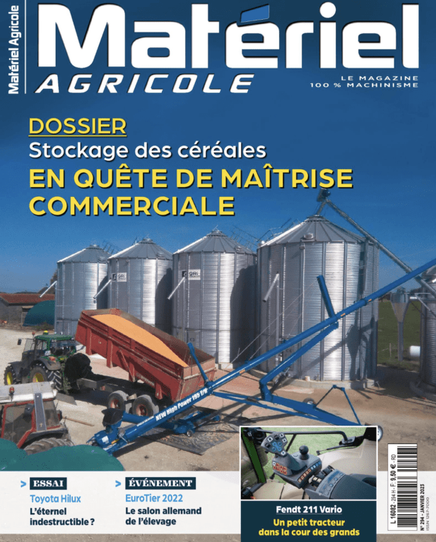 COUVERTURE MAGAZINE STOCK DES CEREALES - MATERIEL AGRICOLE JANVIER 2023 AGRICONSULT